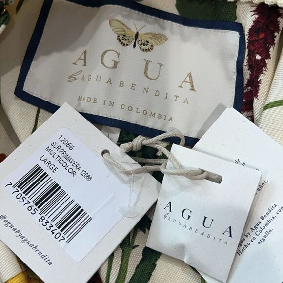 NWT Agua by Agua Bendita  Sur Primavera Silk Jacquard Mini Dress Large - Picture 13 of 16